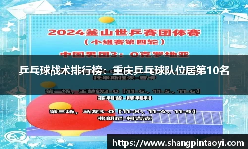 乒乓球战术排行榜：重庆乒乓球队位居第10名