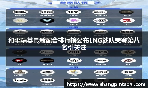 和平精英最新配合排行榜公布LNG战队荣登第八名引关注