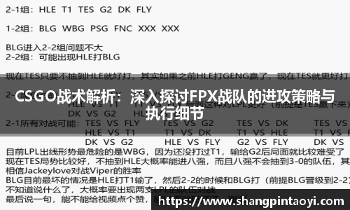 CSGO战术解析：深入探讨FPX战队的进攻策略与执行细节