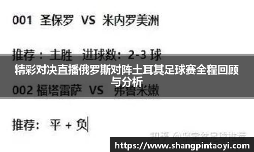 精彩对决直播俄罗斯对阵土耳其足球赛全程回顾与分析